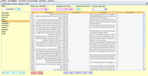 tableau des co-textes